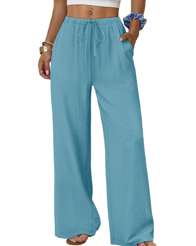 Wren Women's Palazzo Pants – Wide-Leg Pants with Elastic Waist and Drawstring