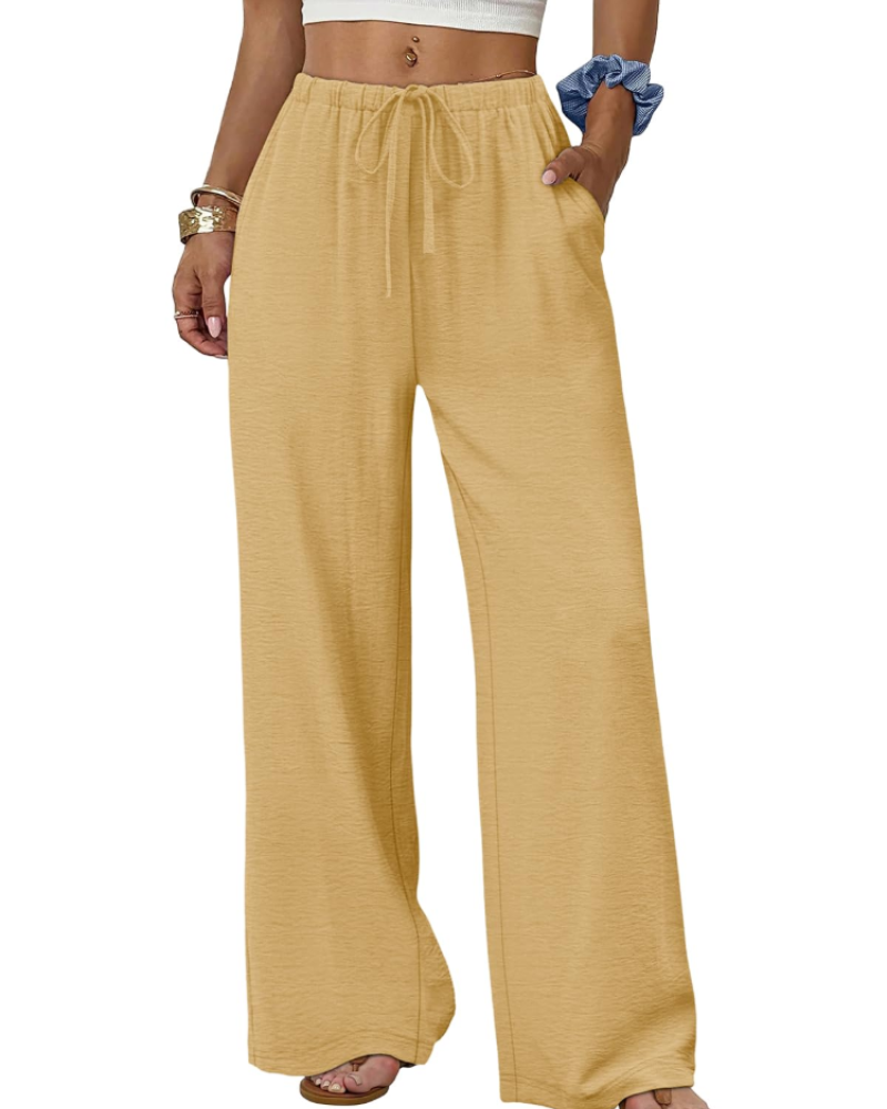 Wren Women's Palazzo Pants – Wide-Leg Pants with Elastic Waist and Drawstring