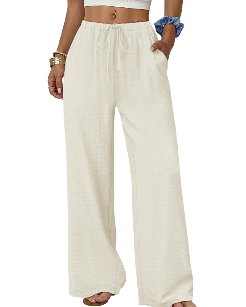 Wren Women's Palazzo Pants – Wide-Leg Pants with Elastic Waist and Drawstring