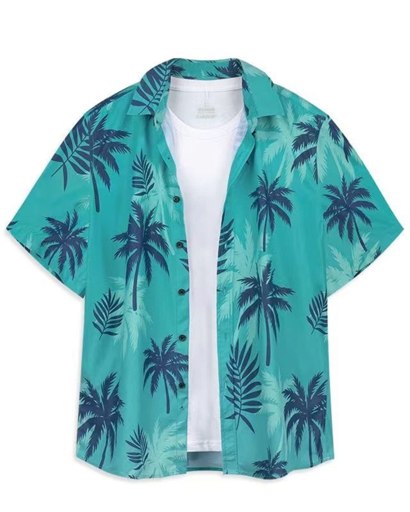 Ethan Herren-Hawaiihemd – Tropisches Kurzarmhemd mit Knöpfen