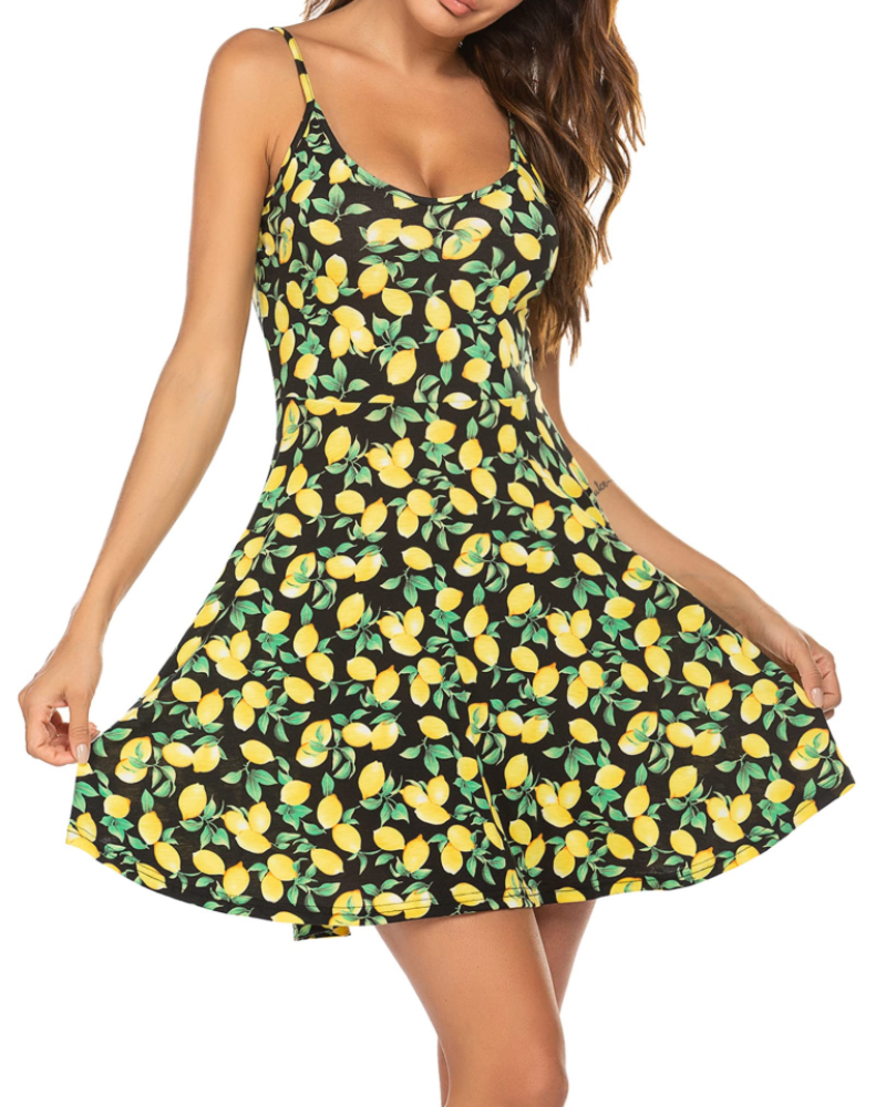 Verity Blumenkleid für Damen – Sommerkleid mit V-Ausschnitt, verstellbaren Trägern und ausgestelltem Schnitt