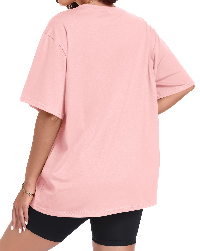 T-shirt Paisley Gráfico Feminino – Top Oversize com Decote em V Casual