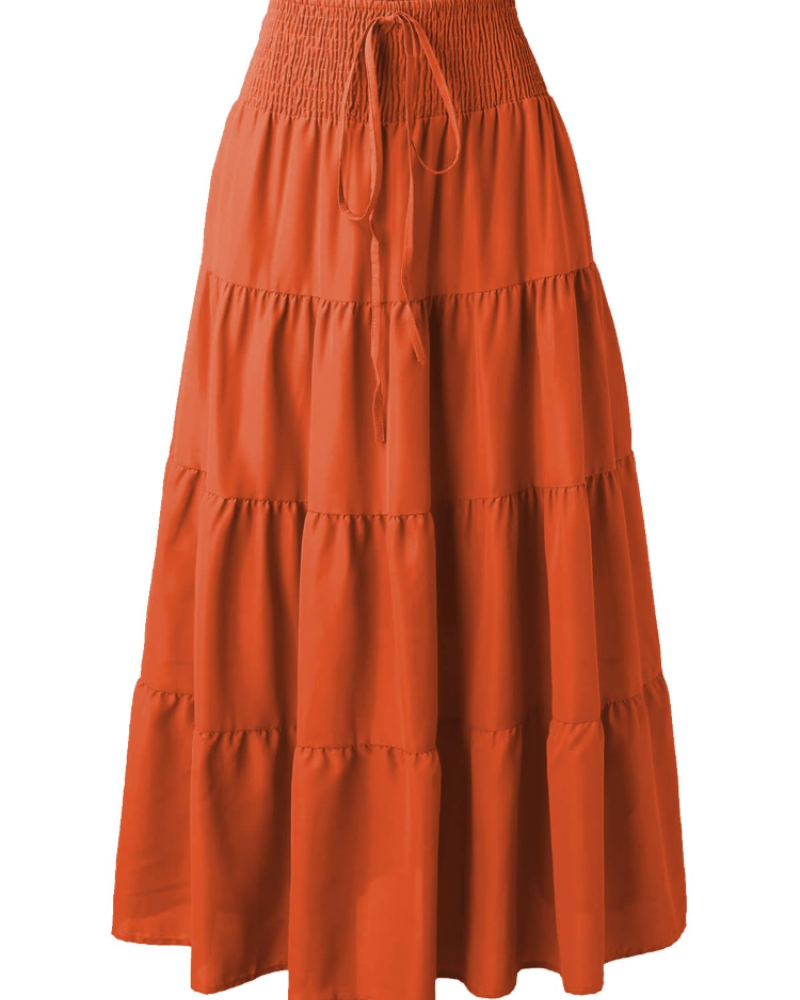 Sukienka maxi Amelia Femme 2 w 1 – rozkloszowana sukienka boho z elastyczną talią i dekoltem halter