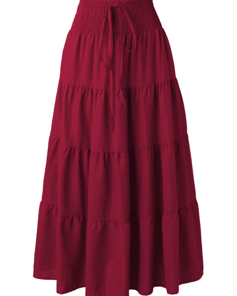 Sukienka maxi Amelia Femme 2 w 1 – rozkloszowana sukienka boho z elastyczną talią i dekoltem halter