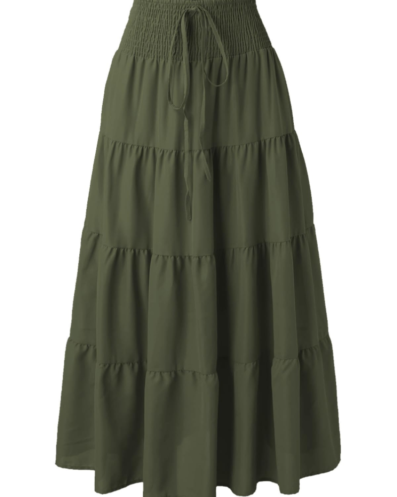 Sukienka maxi Amelia Femme 2 w 1 – rozkloszowana sukienka boho z elastyczną talią i dekoltem halter