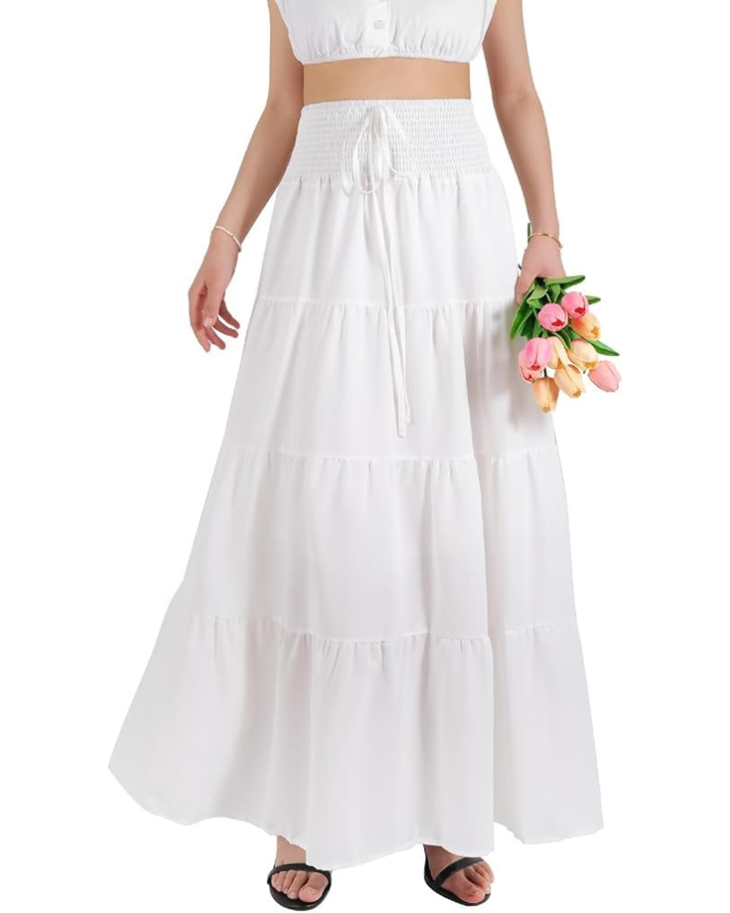 Zoe Jupe Maxi Damen 2-in-1 – Langer Chiffonrock oder Bustierkleid mit elastischem Bund