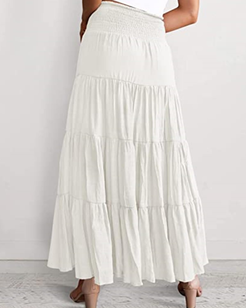Sukienka maxi Amelia Femme 2 w 1 – rozkloszowana sukienka boho z elastyczną talią i dekoltem halter
