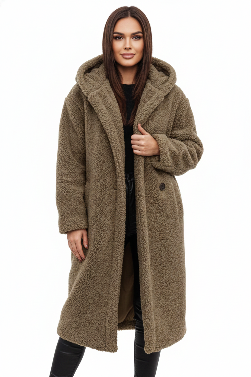 Palton Teddy Nelia pentru Femei – Jachetă Oversize Moale și Călduroasă pentru Ținute Elegante de Iarnă