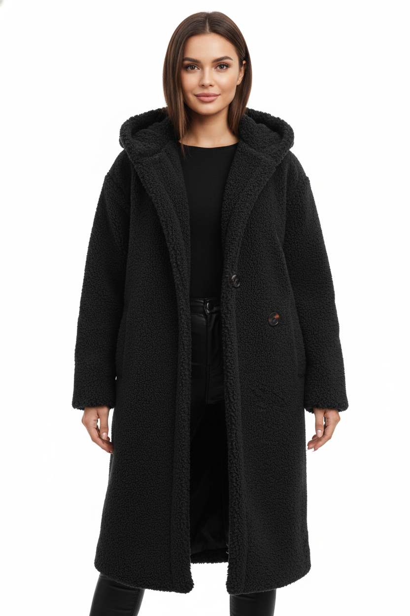 Palton Teddy Nelia pentru Femei – Jachetă Oversize Moale și Călduroasă pentru Ținute Elegante de Iarnă