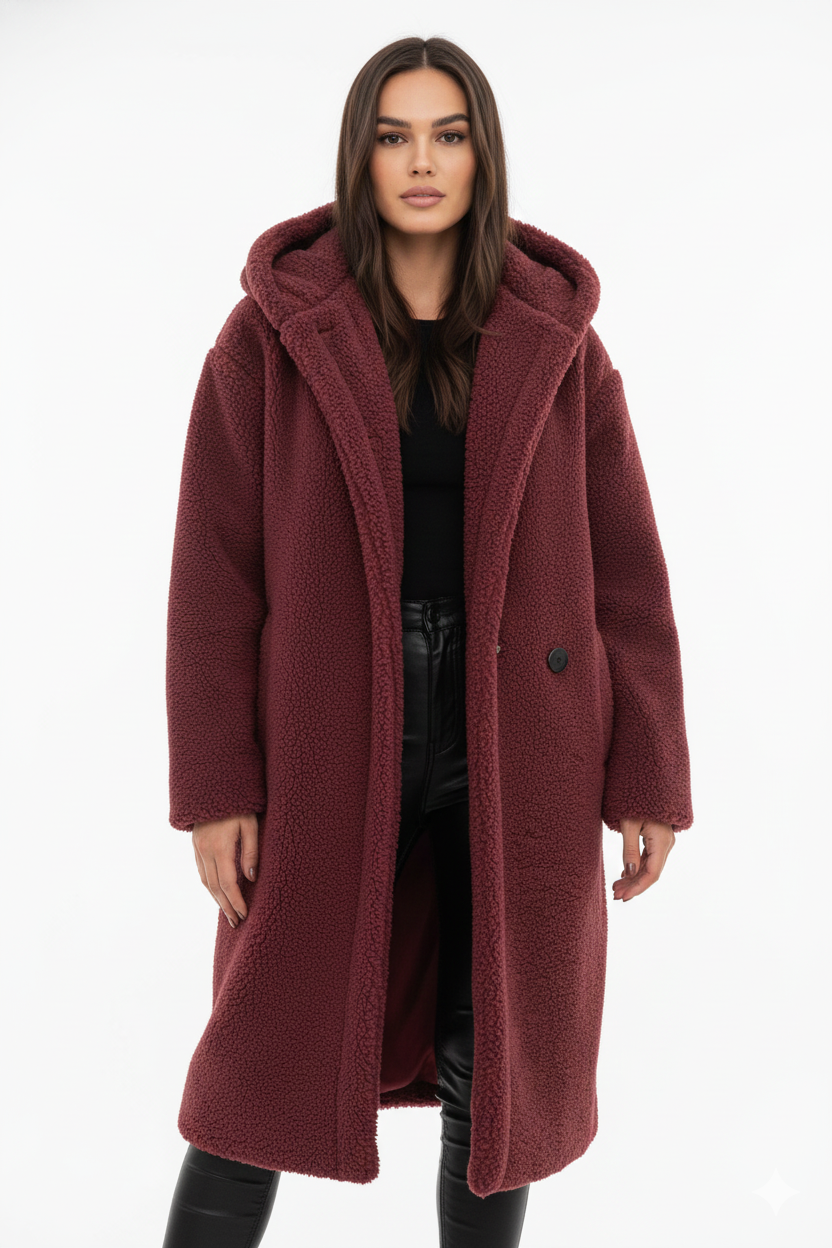 Palton Teddy Nelia pentru Femei – Jachetă Oversize Moale și Călduroasă pentru Ținute Elegante de Iarnă