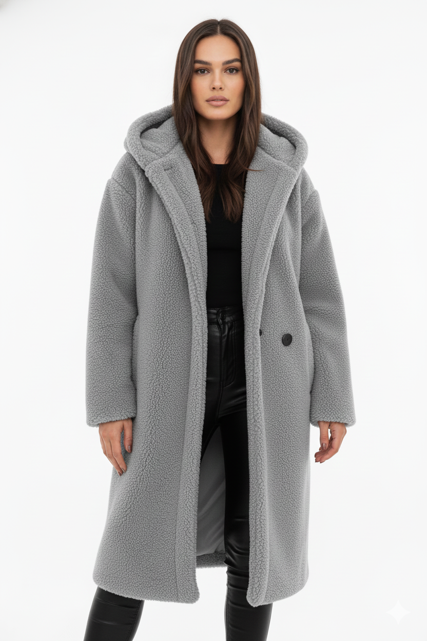 Palton Teddy Nelia pentru Femei – Jachetă Oversize Moale și Călduroasă pentru Ținute Elegante de Iarnă