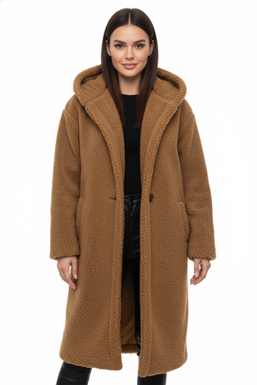 Palton Teddy Nelia pentru Femei – Jachetă Oversize Moale și Călduroasă pentru Ținute Elegante de Iarnă