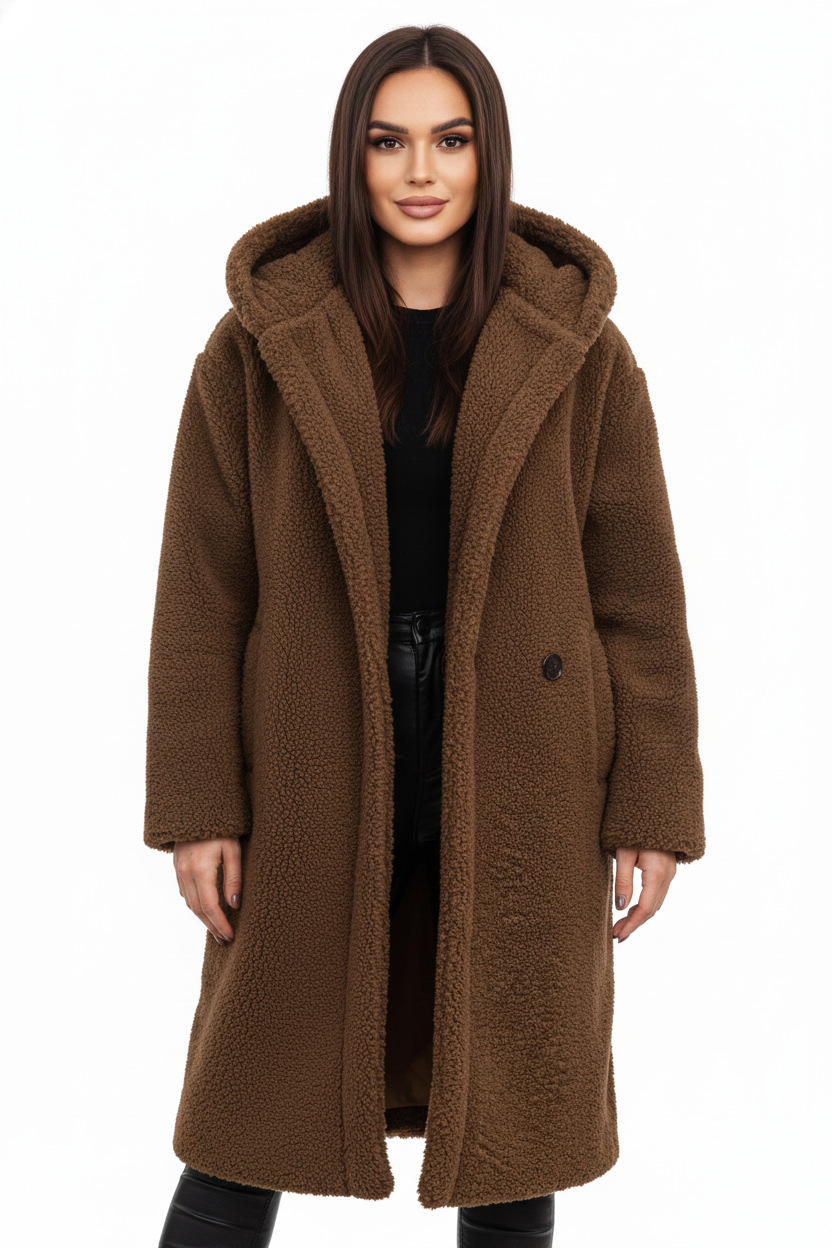 Palton Teddy Nelia pentru Femei – Jachetă Oversize Moale și Călduroasă pentru Ținute Elegante de Iarnă
