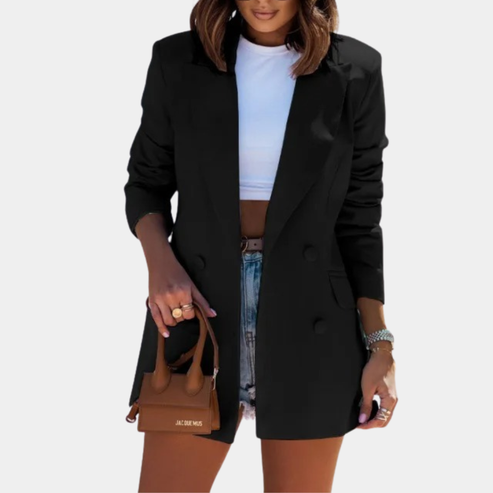 Evie Damen Blazer – Eleganter, halb-langer Blazer aus Premiumstoff in verschiedenen Farben erhältlich