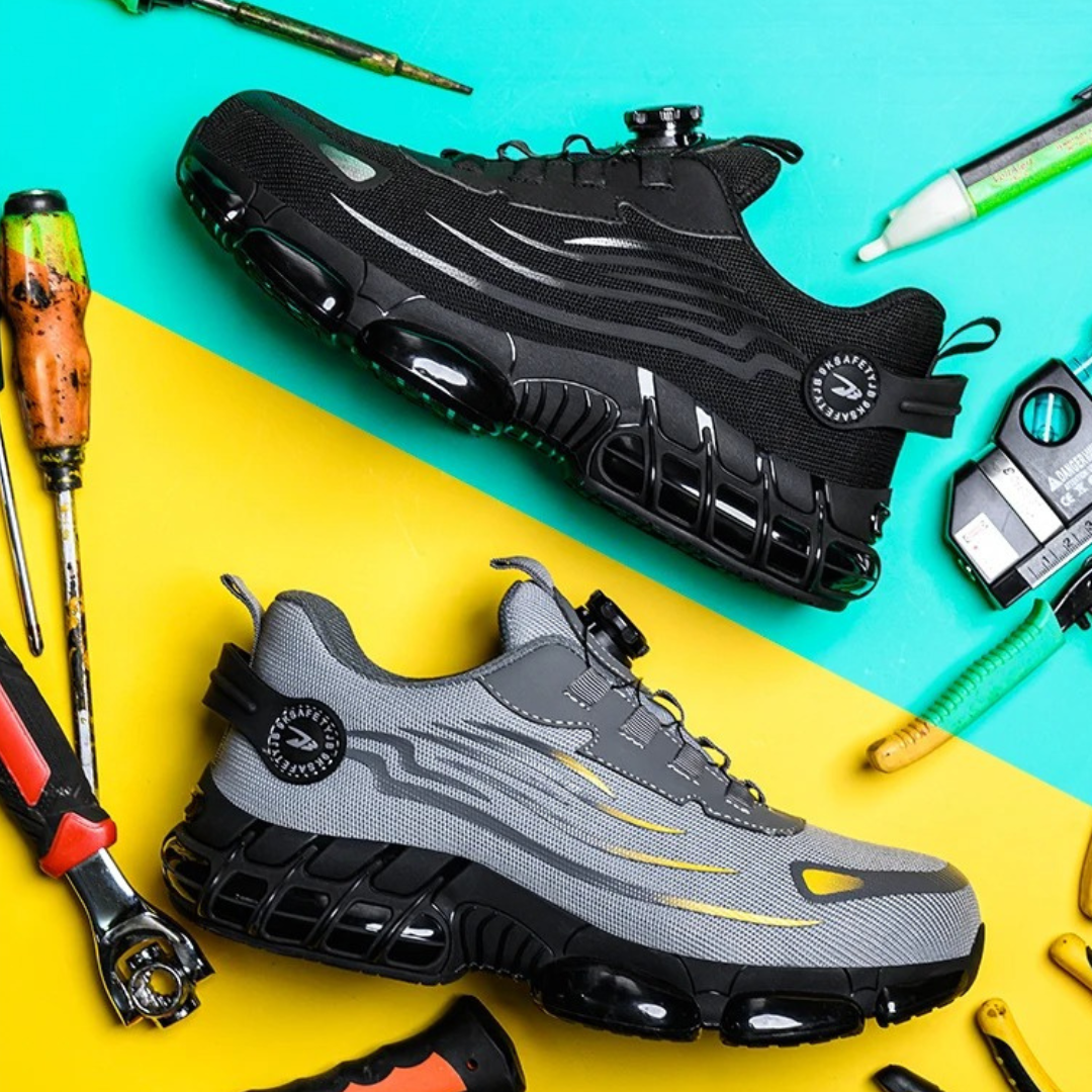 Knox Sapatos de Segurança para Homem – Biqueira Reforçada Fecho de Roda Sola Antiderrapante