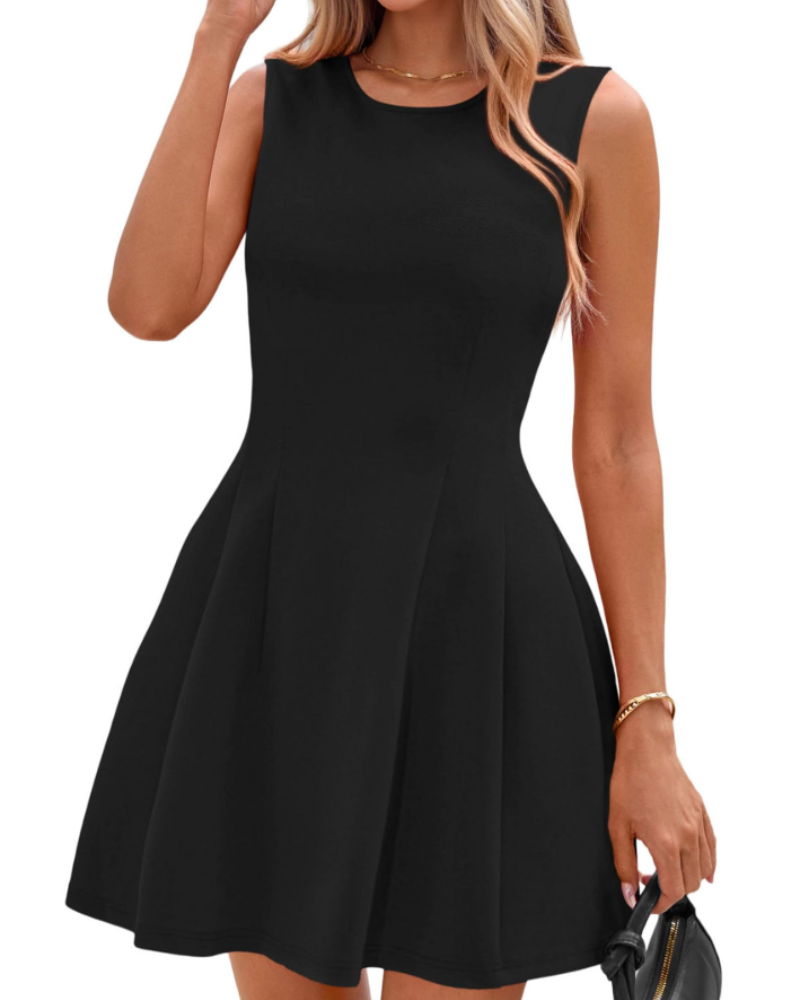 Winona Damen kurzes Kleid – Elegantes ärmelloses A-Linien-Kleid, schwingender Schnitt, schicker Business- & Cocktail-Stil
