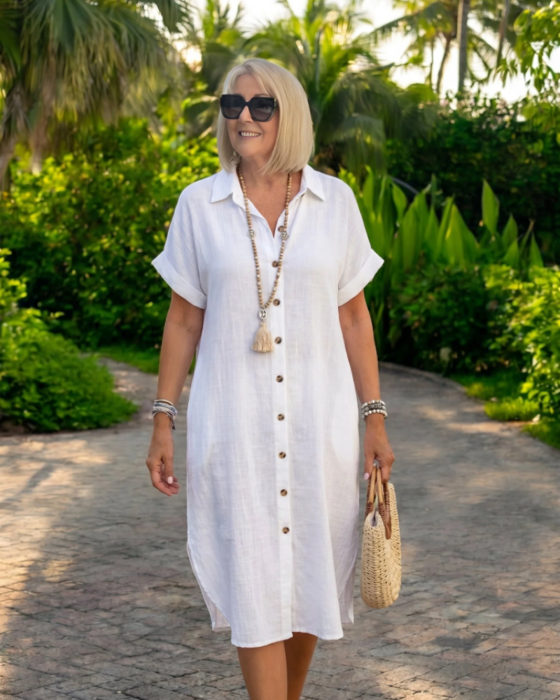 Vestido de Verão Campbell para Mulher – Vestido Fluido Leve em Tecido Respirável, Elegante e Casual