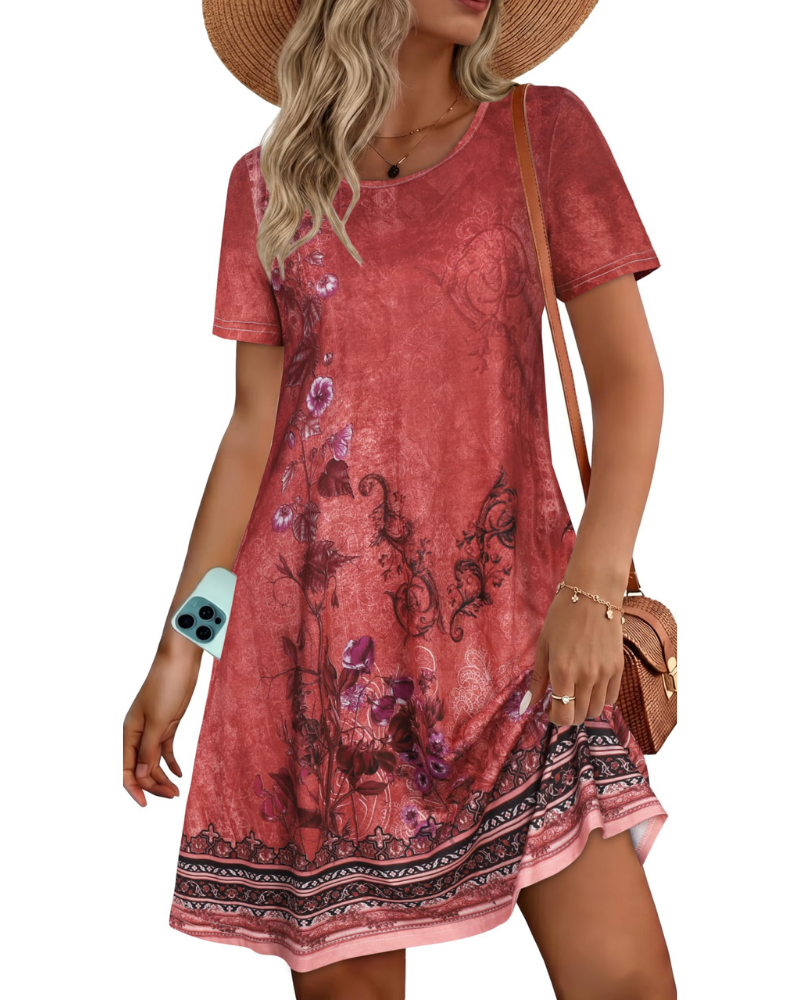 Φόρεμα Lucinda Robe T-Shirt Γυναικείο – Κοντό Ρουά Φόρεμα με Τσέπες