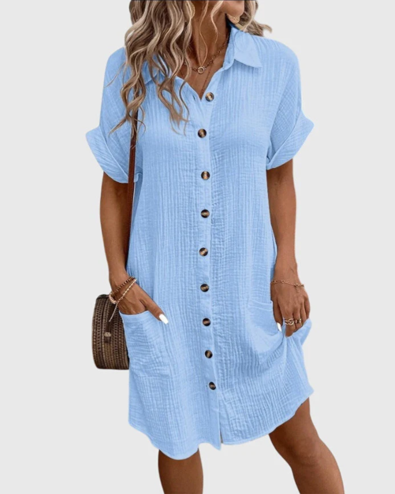 Vestido de Verão Campbell para Mulher – Vestido Fluido Leve em Tecido Respirável, Elegante e Casual