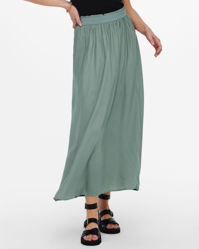 Isla Jupe Maxi Dames – Lange Geplooide Rok van Zachte Viscose in Elegante Stijl