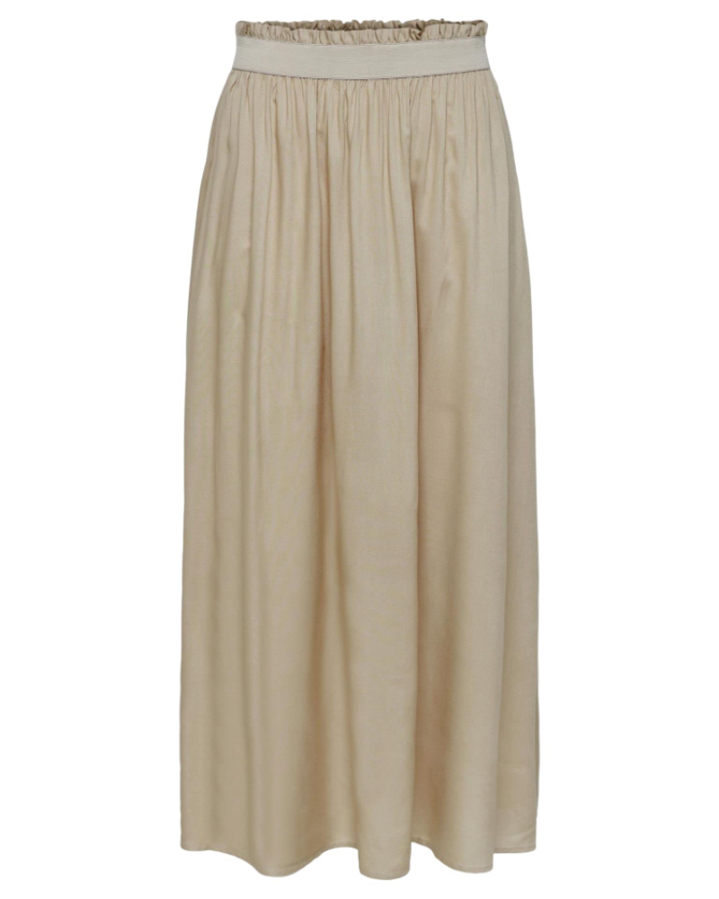 Isla Jupe Maxi Dames – Lange Geplooide Rok van Zachte Viscose in Elegante Stijl