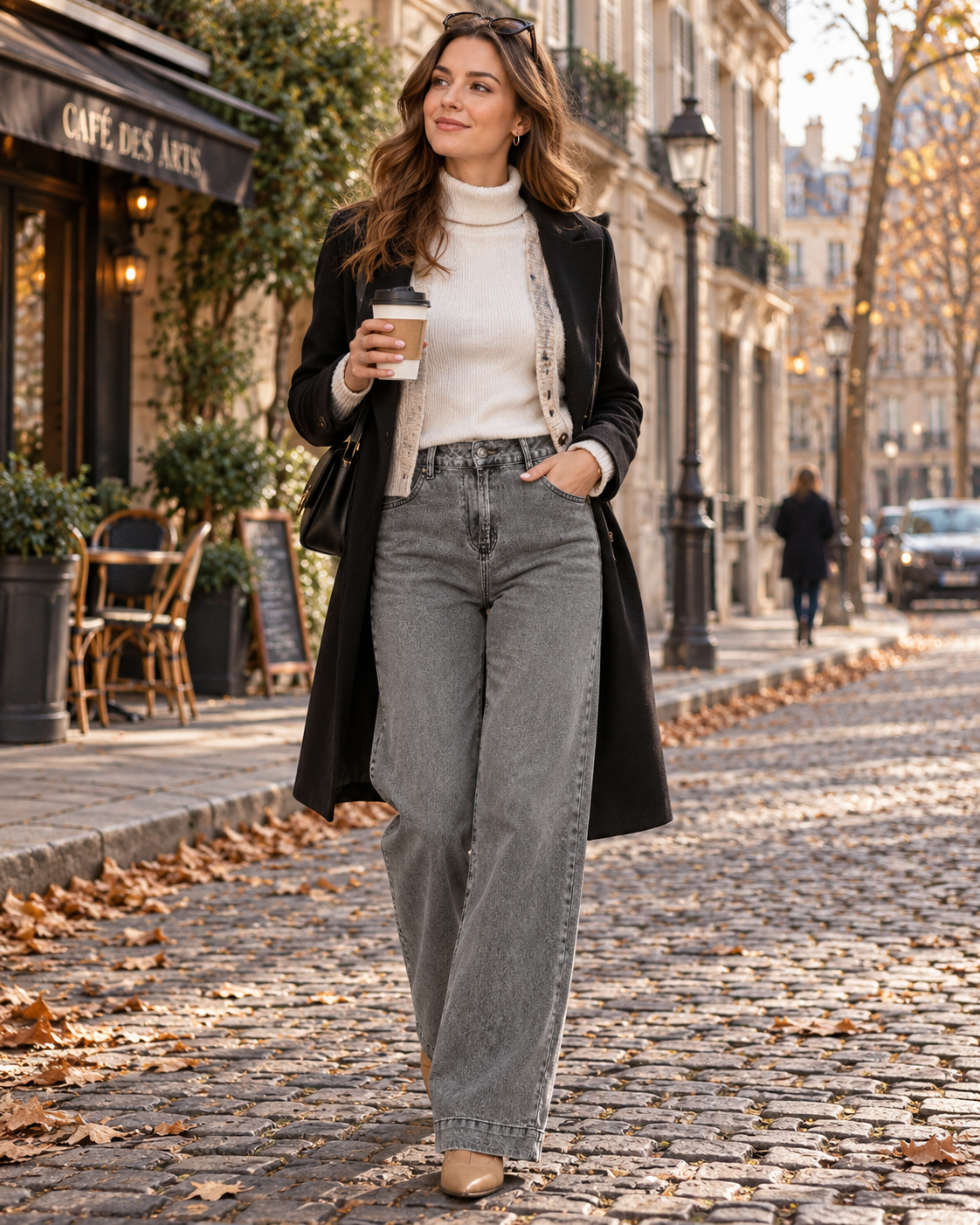 Dámske široké džínsy Rosamie – vysoký pás, elastický denim a 5 vreciek