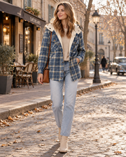 Winna Surchemise à Carreaux Femme – Doublure Sherpa, Capuche & Coupe Ample