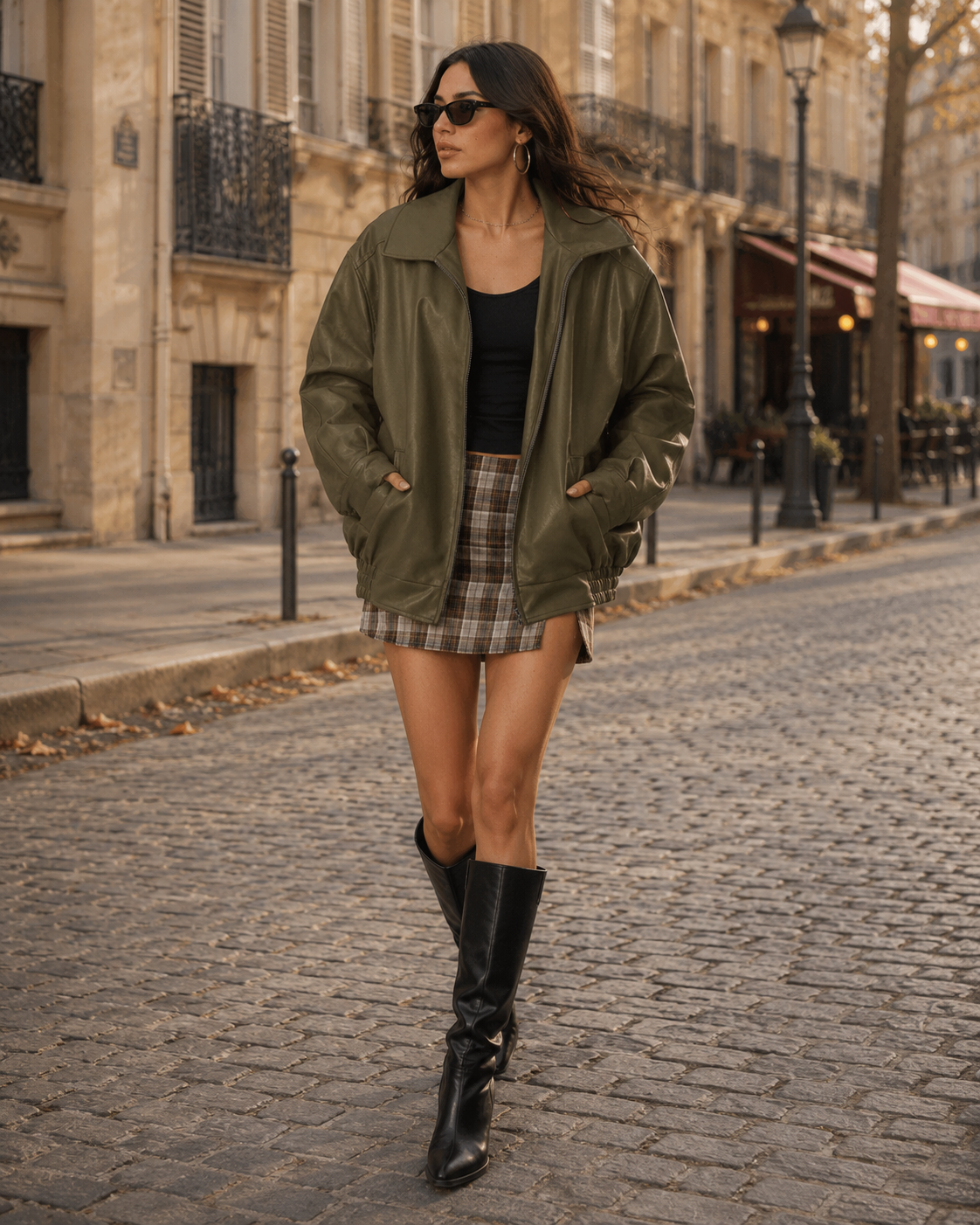 Women's Friar Faux Leather Jacket – Oversized Fit, Wide Collar, Zip-Up & Pockets
