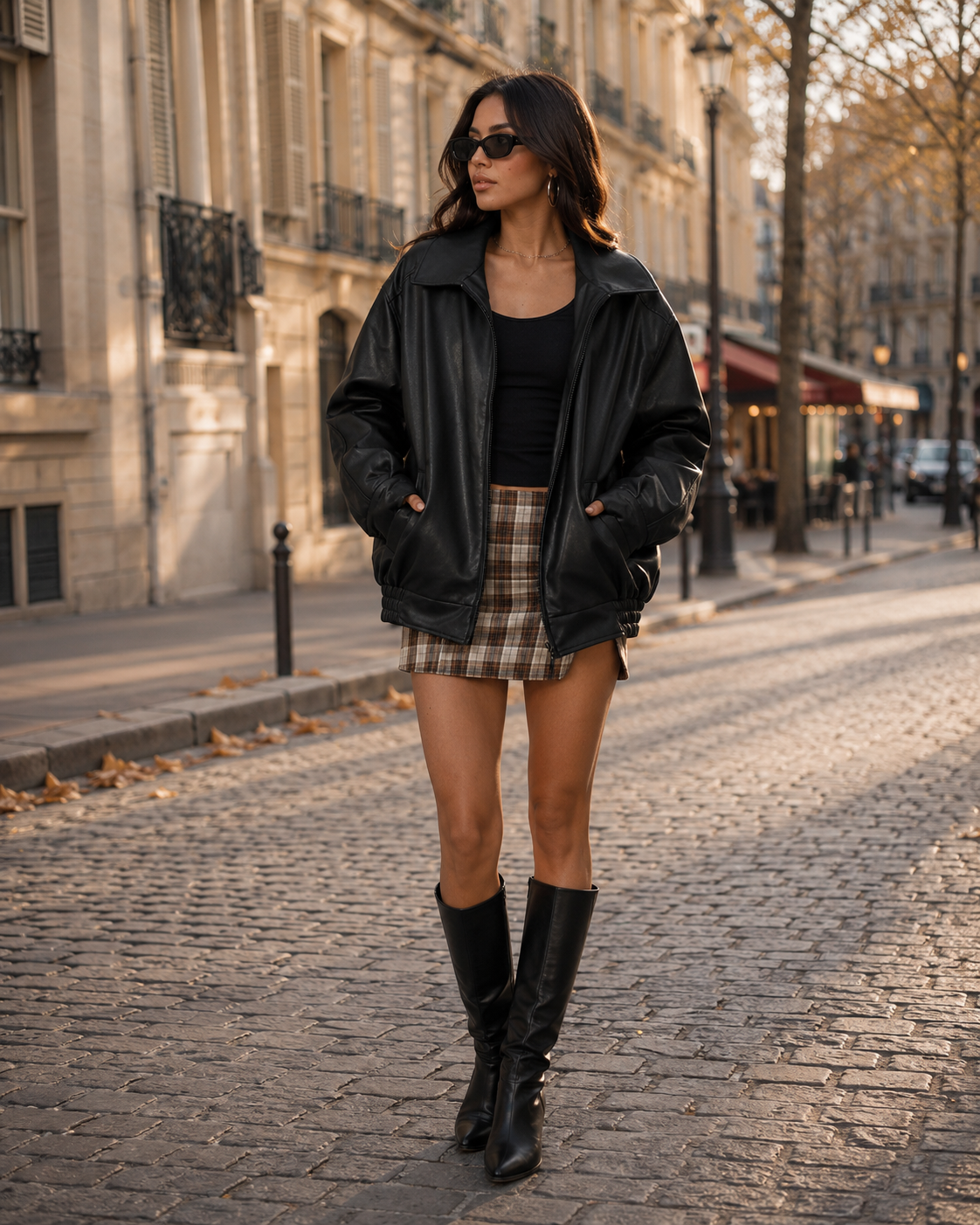 Women's Friar Faux Leather Jacket – Oversized Fit, Wide Collar, Zip-Up & Pockets