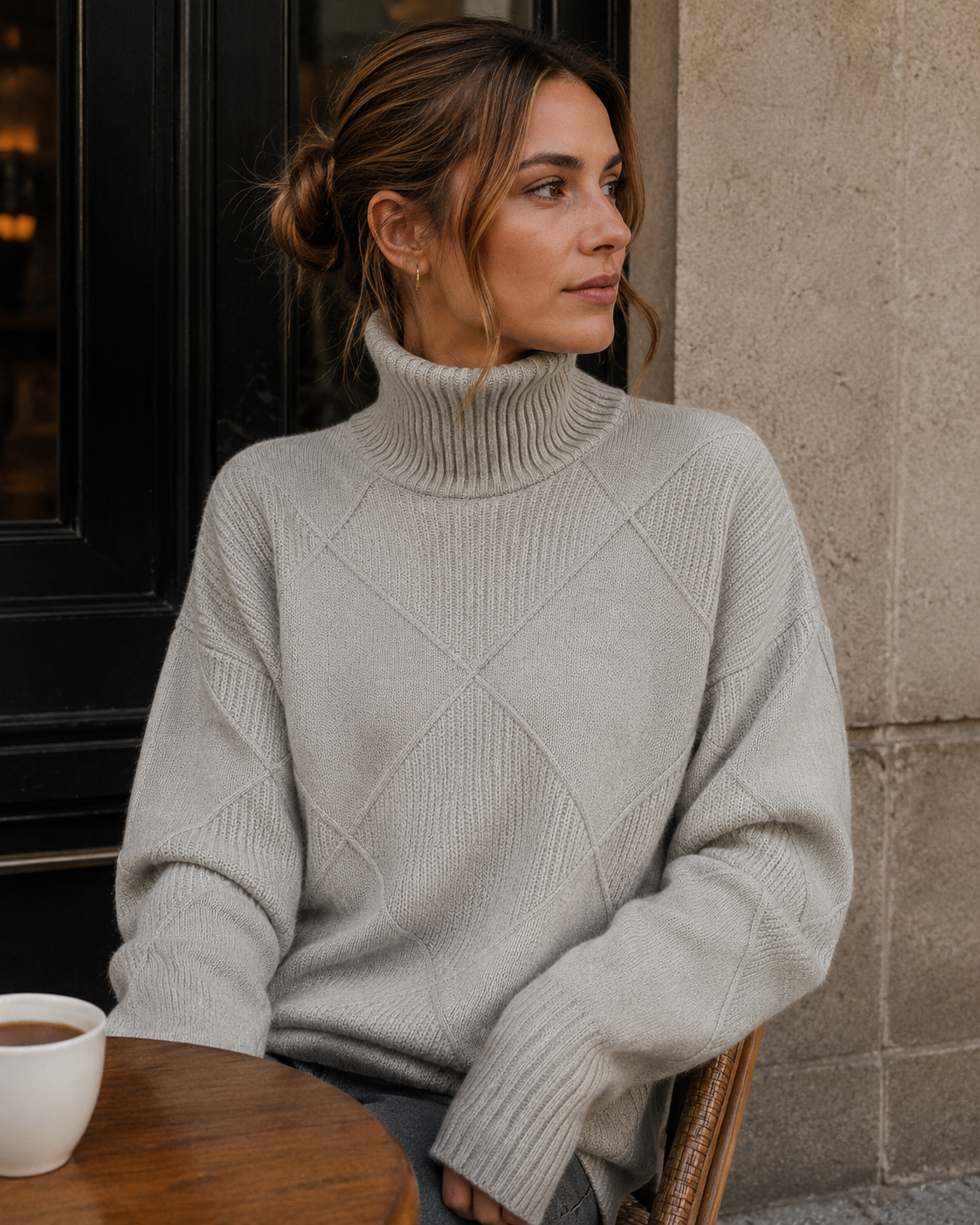 Marlowe Pull oversize para mujer – Cuello alto, punto grueso y corte holgado