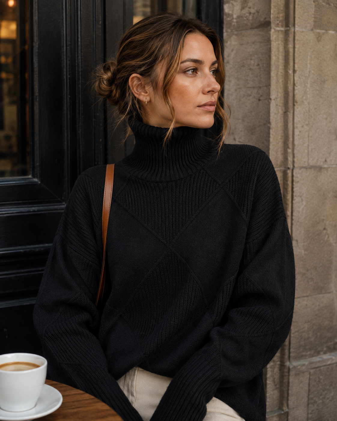Marlowe Pull oversize para mujer – Cuello alto, punto grueso y corte holgado