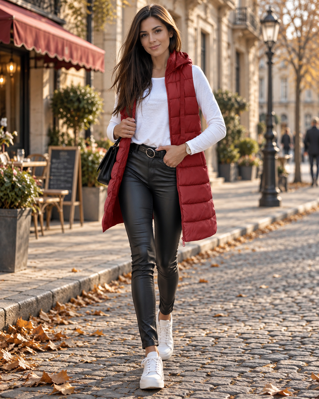 Marsha Doudoune Longue Femme Sans Manches – Capuche, Zip Intégral et Poches