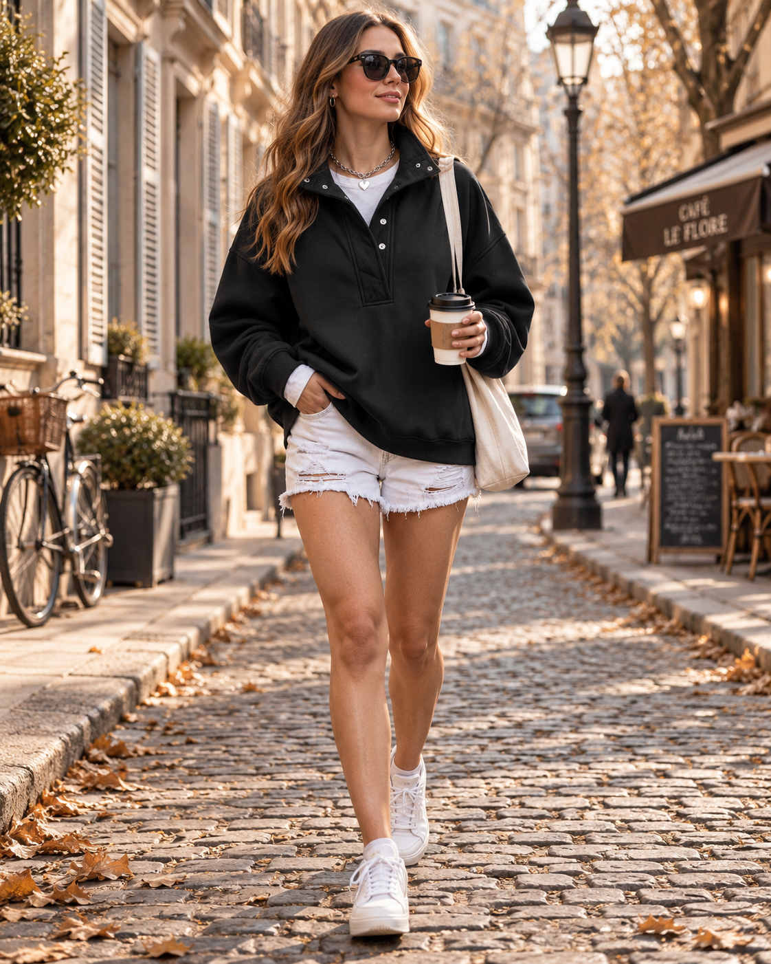 Nimfa Sudadera para Mujer – Oversize, Cuello con Automáticos, Mangas Largas y Acabados de Canalé