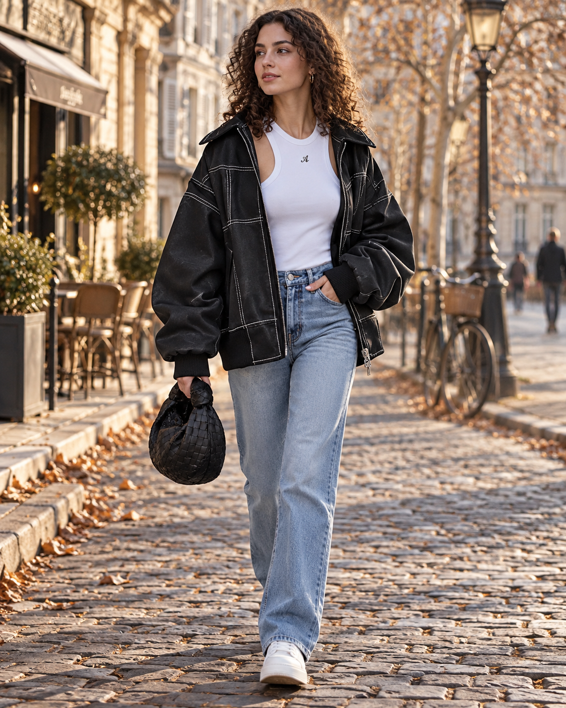 Miranda Damenjacke in Lederoptik – Oversize-Schnitt, Reverskragen & Reißverschluss