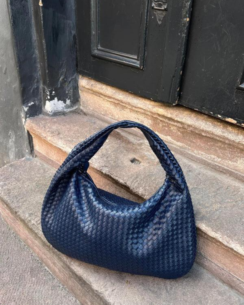 Rowena Bolso de Mano para Mujer – Bolso Bandolera Trenzado de Cuero Vegano con Compartimentos con Cremallera