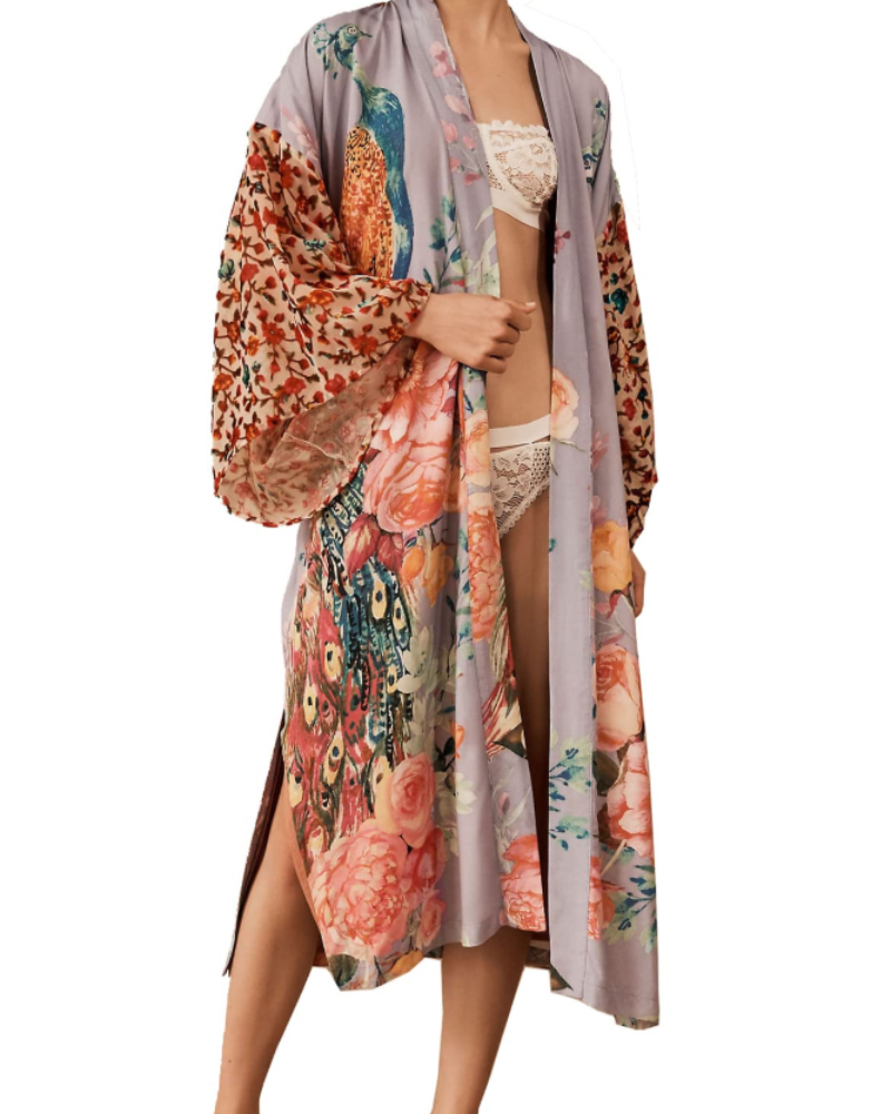 Kaftán Serena para mujer maxi – vestido largo bohemio ligero con cubre-bañador de playa