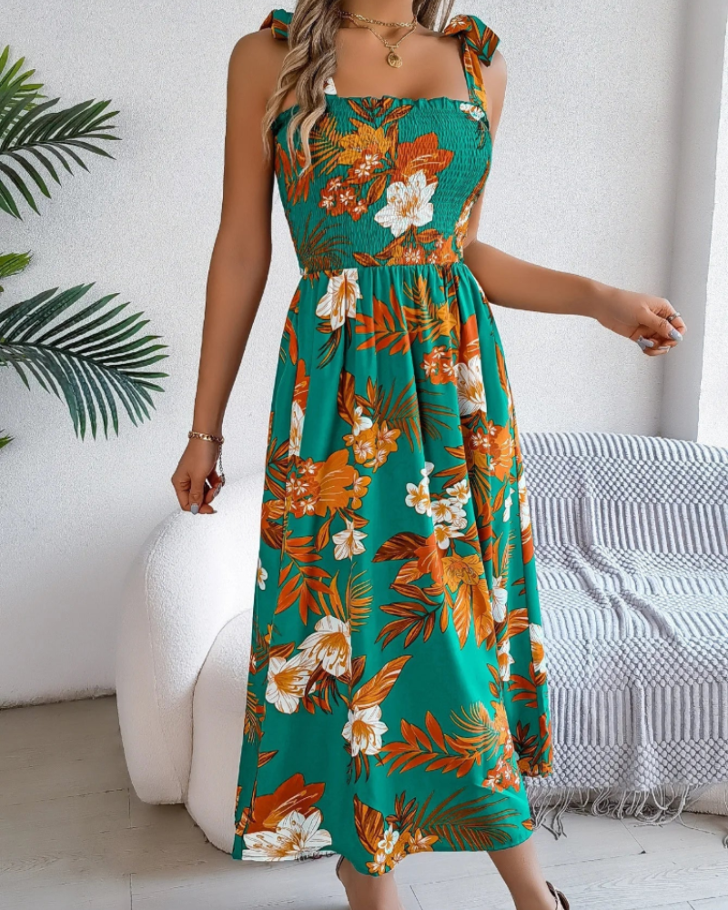 Vestido Ariadne con Flores para Mujer – Vestido de Verano Fluido con Corte Femenino Elegante y Ligero