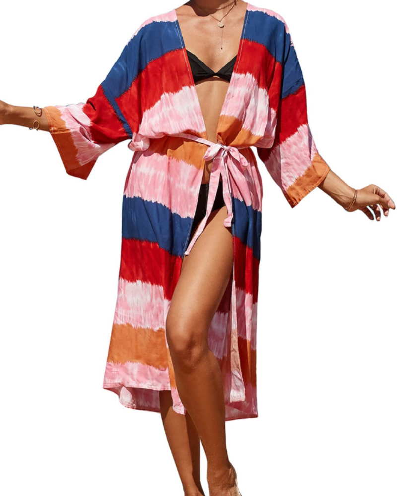 Kaftán Serena para mujer maxi – vestido largo bohemio ligero con cubre-bañador de playa