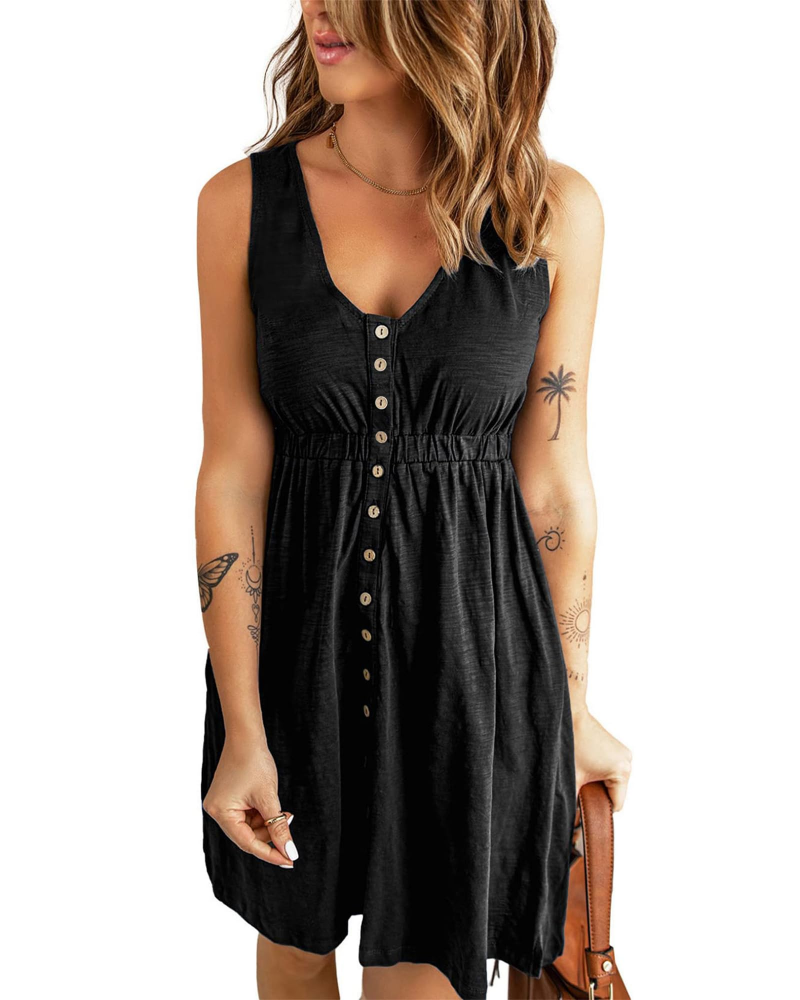 Vestido Feminino Sophie Sem Mangas – Vestido Curto Canelado com Babados e Cintura Alta
