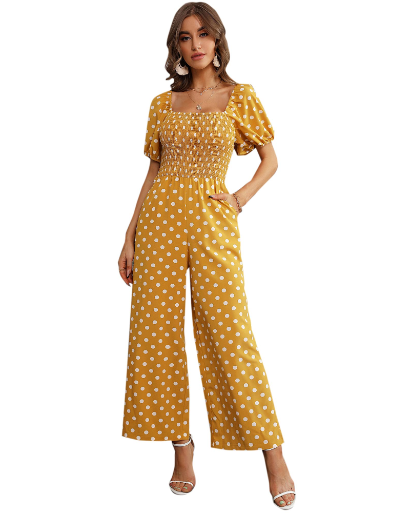 Tuta Donna Estiva Jasmine – Floreale Arricciata & Pantalone Largo