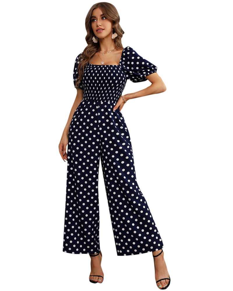 Tuta Donna Estiva Jasmine – Floreale Arricciata & Pantalone Largo