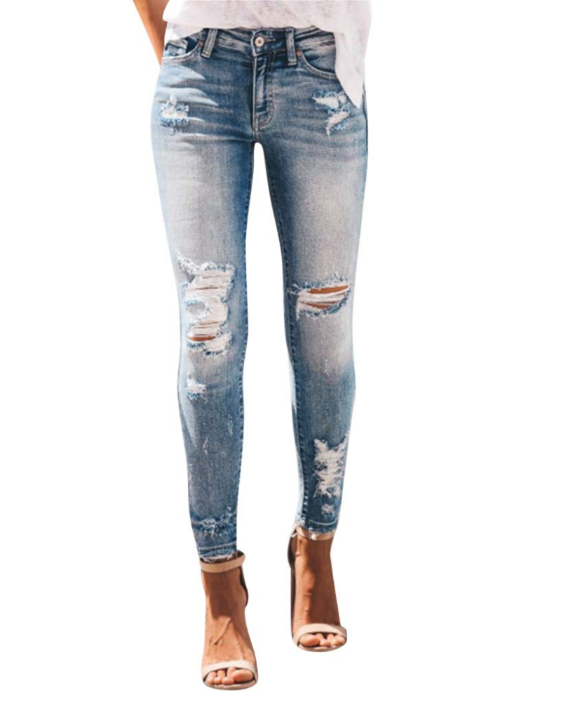 Valéora Jean Skinny Γυναικείο – Ελαστικό Sculpting Τζιν Ψηλόμεσο με Εφέ Ξεθωριάσματος