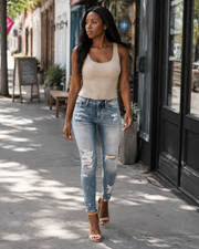 Valéora Jean Skinny Γυναικείο – Ελαστικό Sculpting Τζιν Ψηλόμεσο με Εφέ Ξεθωριάσματος