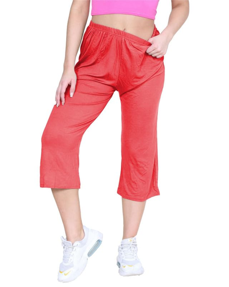 Fiorenza Saia-Calça Tamanho Grande Mulher – Calças 3/4 Largas em Viscose