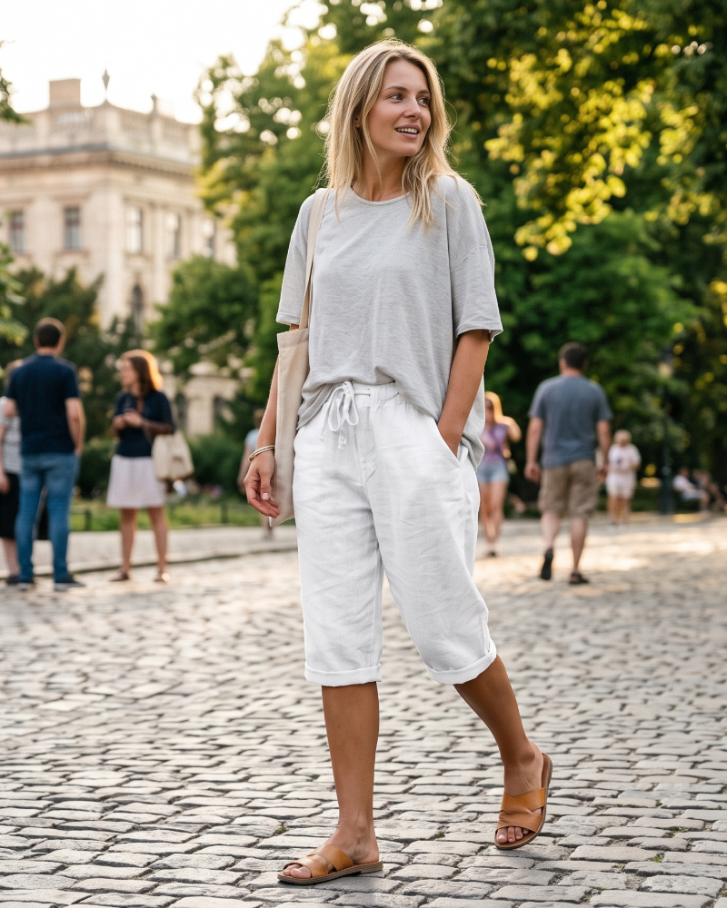Ainsley Short Femme – Krótkie, swobodne spodenki z elastycznym pasem, lekkie, oddychające, z praktycznymi kieszeniami
