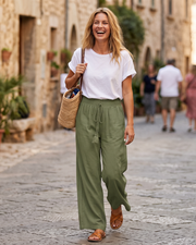 Bianca Damenhose Large aus Leinen – Hose aus Baumwoll-Leinen-Mischung mit Taschen