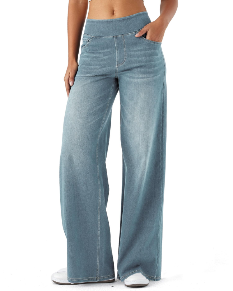 Ysélane Jean Wide Leg für Damen – Stretchhose mit hoher Taille in Denim-Optik