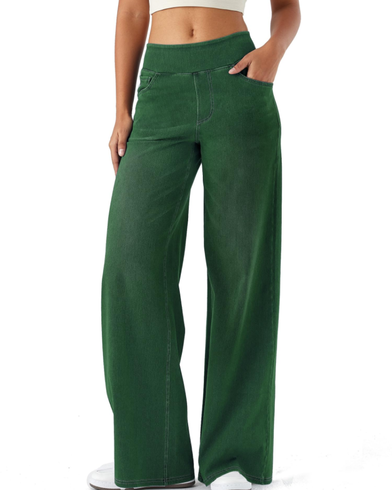 Ysélane Jean Wide Leg für Damen – Stretchhose mit hoher Taille in Denim-Optik