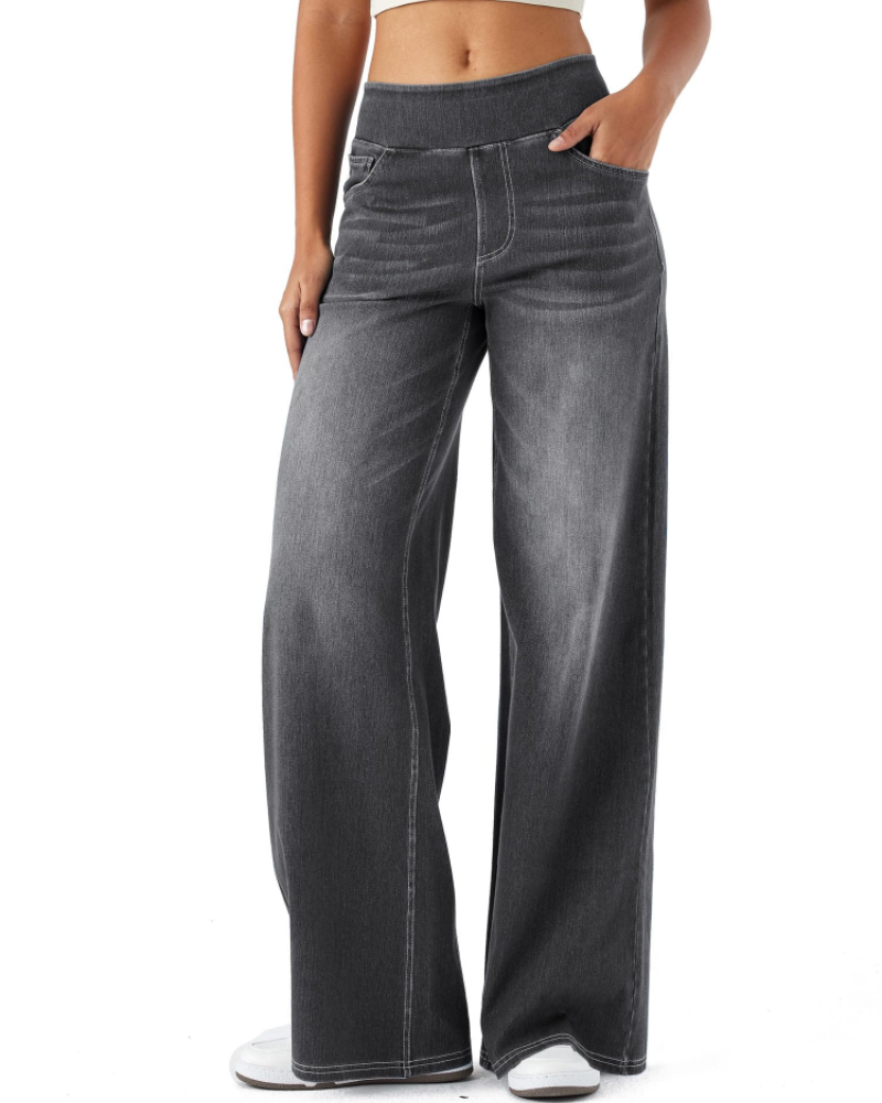 Ysélane Jean Wide Leg für Damen – Stretchhose mit hoher Taille in Denim-Optik