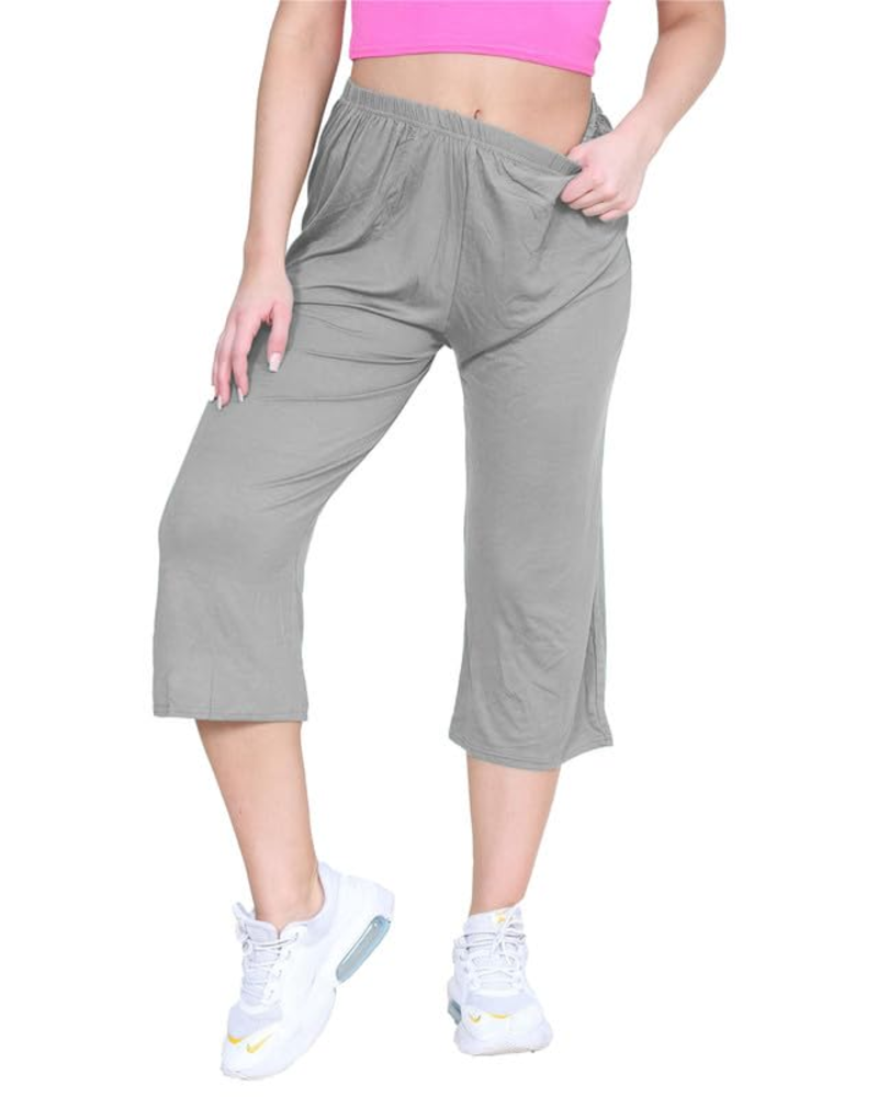 Fiorenza Saia-Calça Tamanho Grande Mulher – Calças 3/4 Largas em Viscose